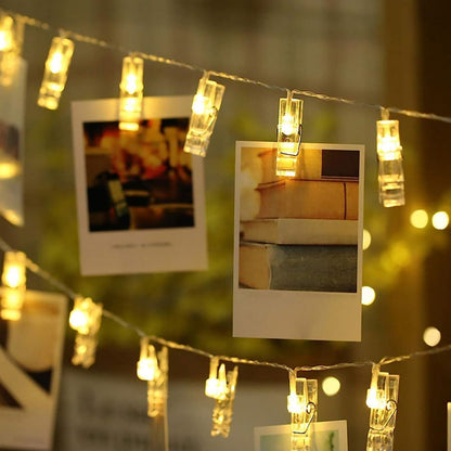 Lampada LED per foto ClipGlow - Magiche lucine con mollette per foto