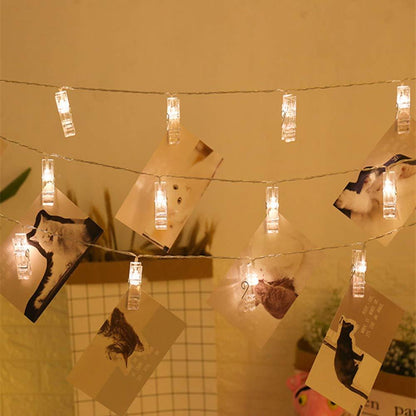 Lampada LED per foto ClipGlow - Magiche lucine con mollette per foto