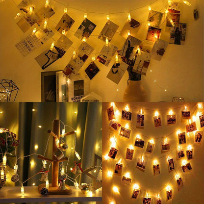 Lampada LED per foto ClipGlow - Magiche lucine con mollette per foto