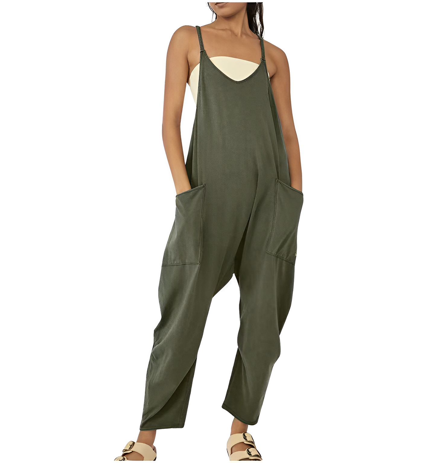 Loose jumpsuit with front pockets - Everly