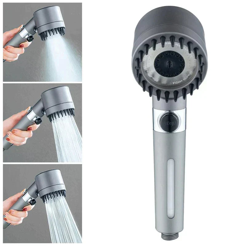 Powerful Water-Saving Shower Head with Filter and 3 Settings
