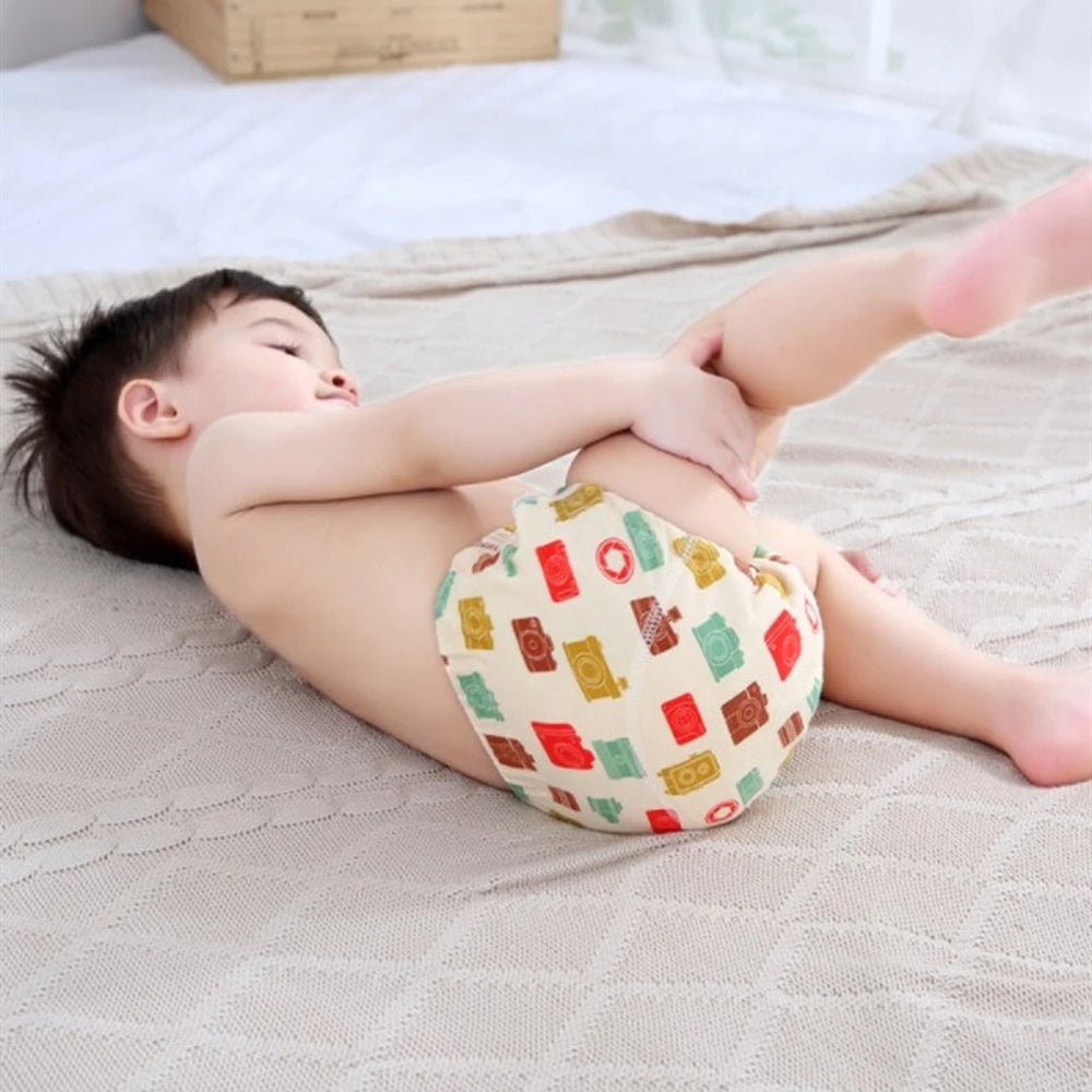 Reusable Baby Nappy Pants with Waterproof 6-Layer Crotch