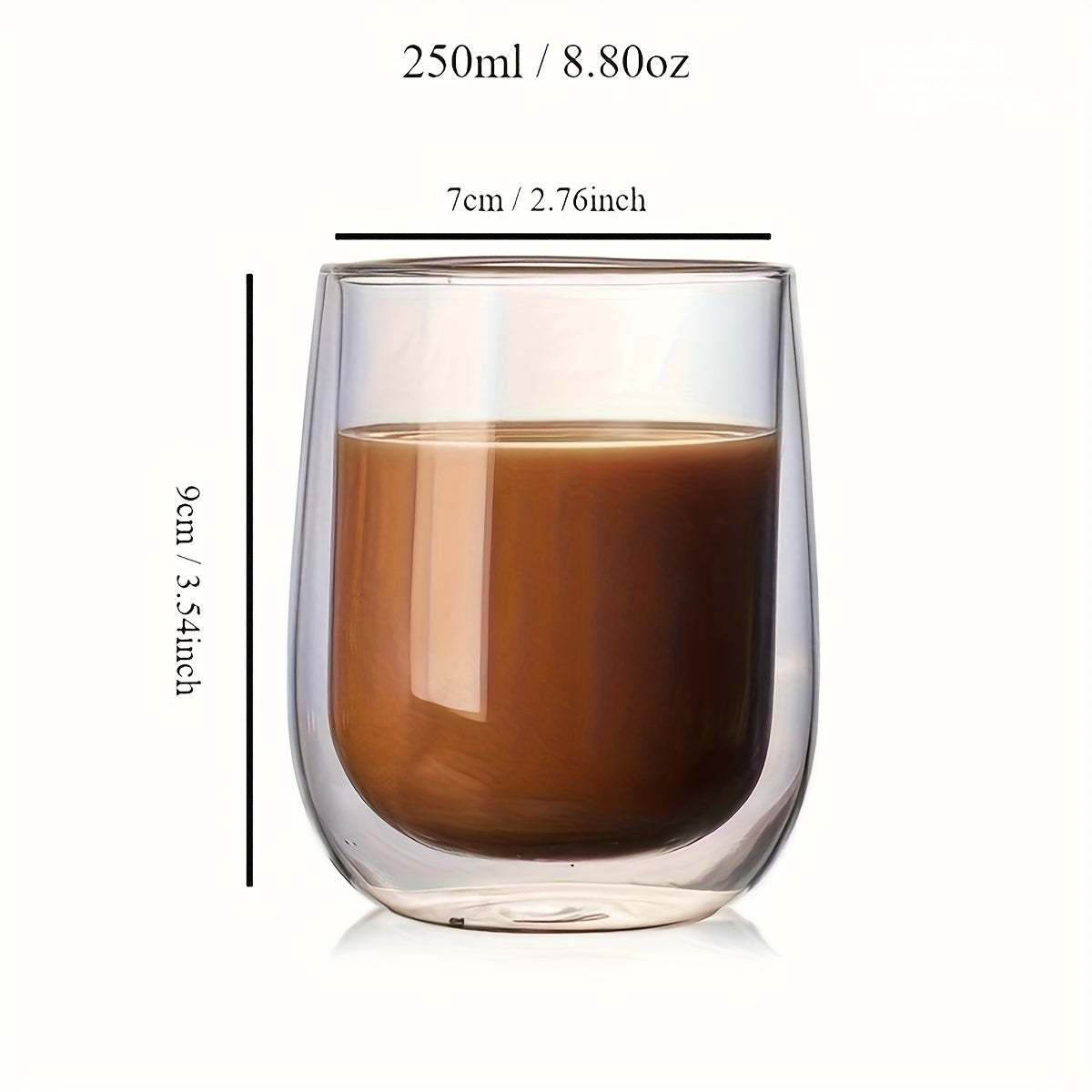 Set van 4 dubbelwandige glazen - glazen van 350ml voor warme en koude dranken
