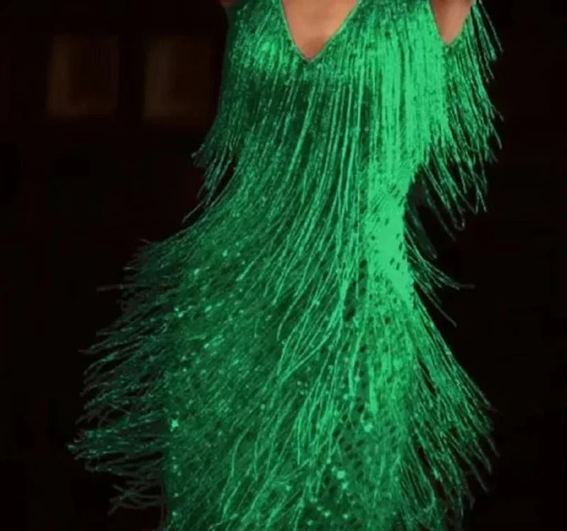 Glamorous Sequin Fringe Flapper Dress for Women - Liselotte