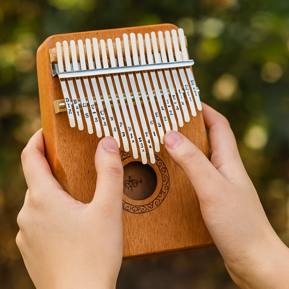 Kalimba com 17 teclas de madeira para relaxar e desfrutar de música
