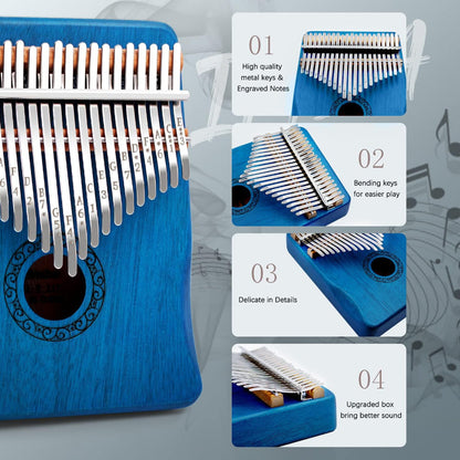 Kalimba com 17 teclas de madeira para relaxar e desfrutar de música