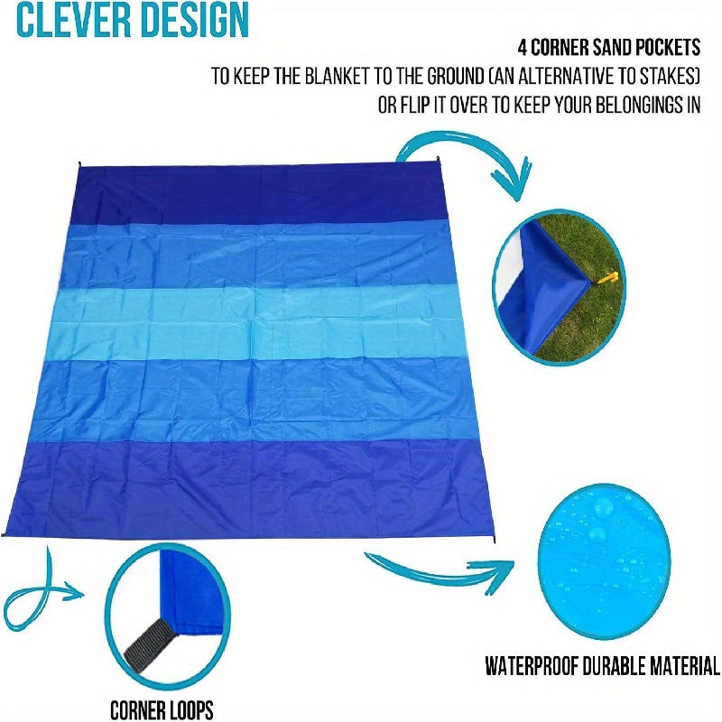 Extra Large Waterproof Beach Blanket - Lightweight and Ideal for Outdoor Use