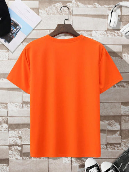 Men's T-shirt with Round Neck in Solid Colour