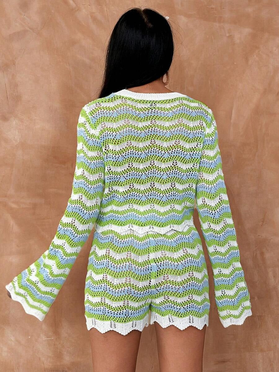 Hollow Out Top & Shorts as Cover-Up