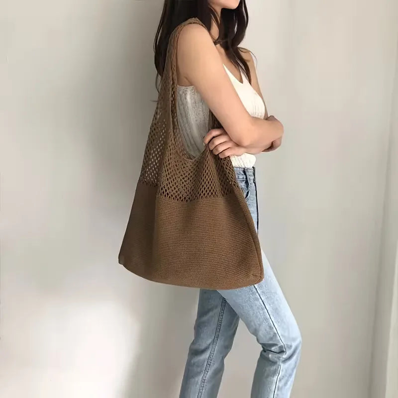 Sac de courses avec motif crochet ajouré