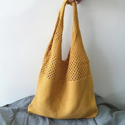 Sac de courses avec motif crochet ajouré