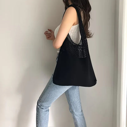 Sac de courses avec motif crochet ajouré