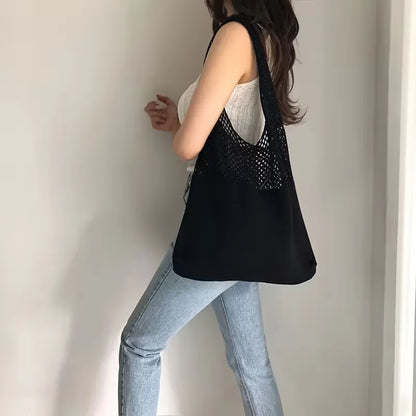 Sac de courses avec motif crochet ajouré