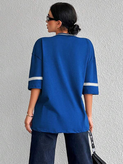 Oversized casual baseball football shirt for women - Miley