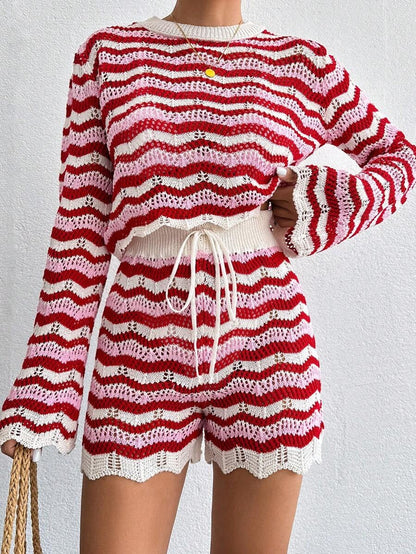 Hollow Out Top & Shorts as Cover-Up