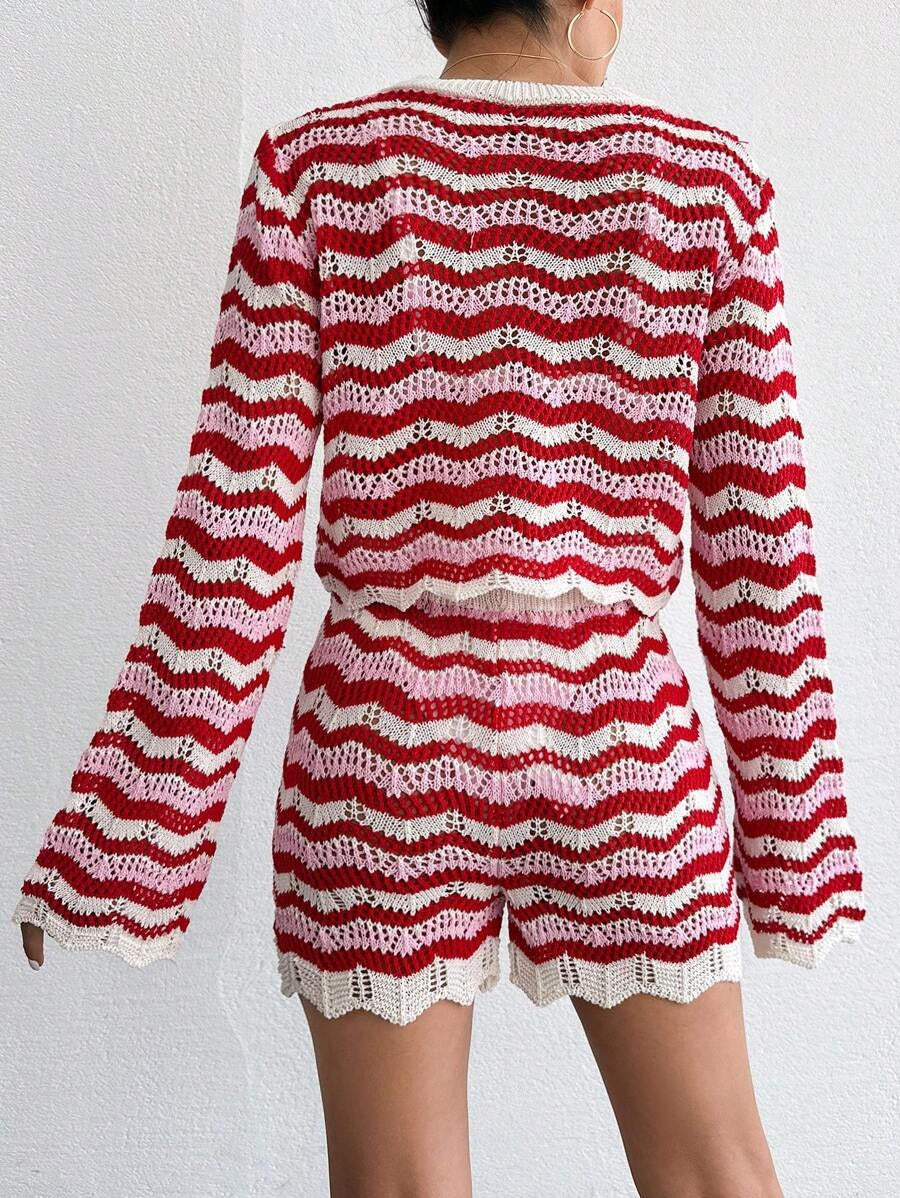 Hollow Out Top & Shorts as Cover-Up