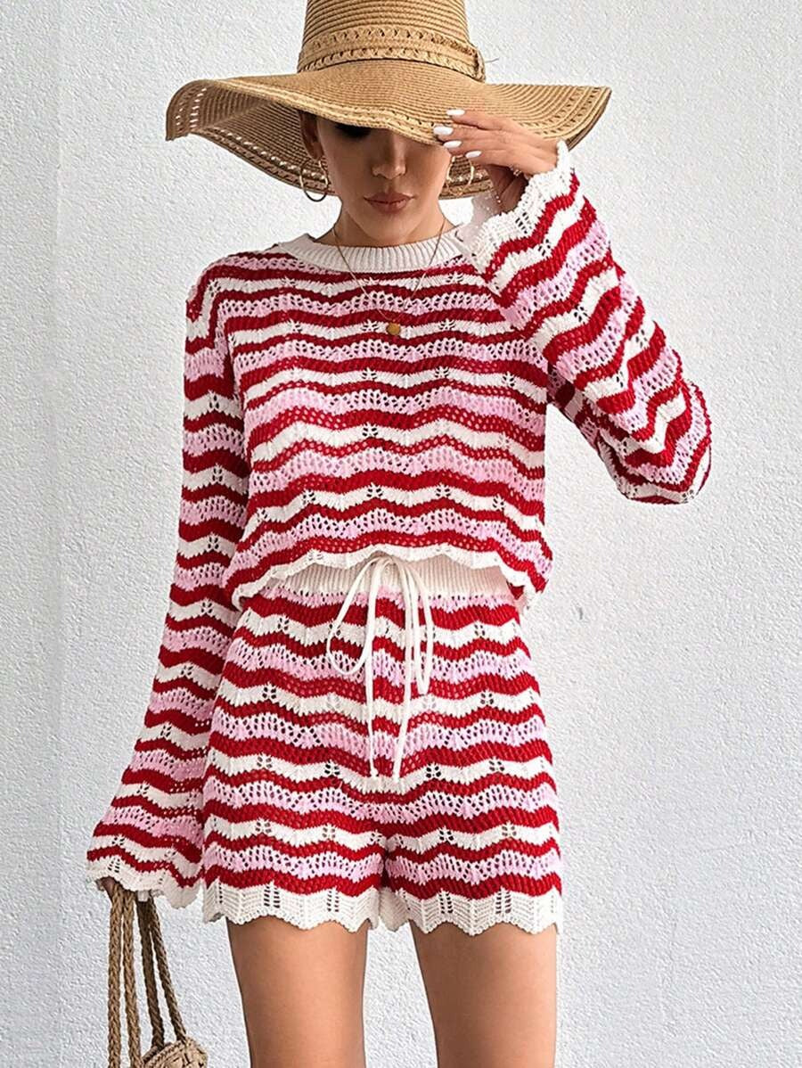 Hollow Out Top & Shorts as Cover-Up