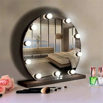 Illuminazione dimmerabile a LED per specchio, con sfere luminose e luce regolabile per il trucco