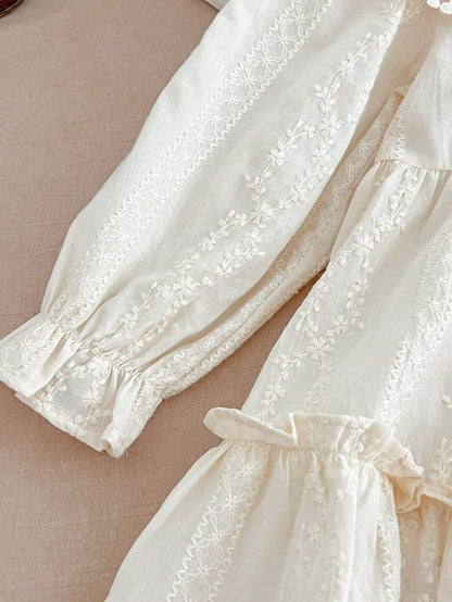 Under-dress with Lace Collar and Long Sleeves