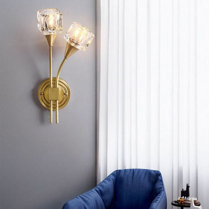 FloraLuxe - Lampă de perete modernă, în formă de floare, cu două lumini
