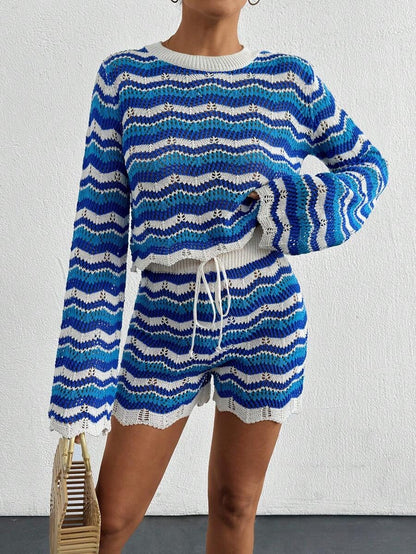 Hollow Out Top & Shorts as Cover-Up