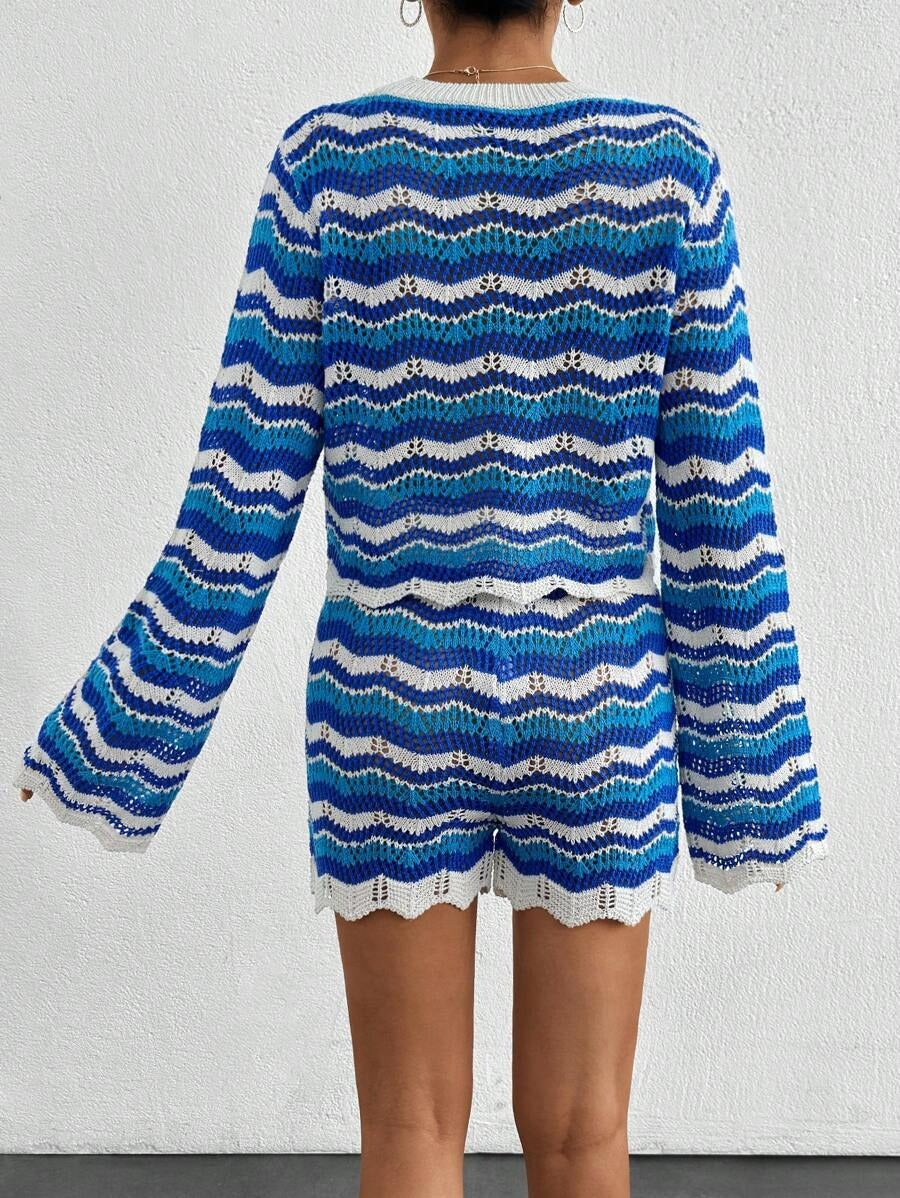 Hollow Out Top & Shorts as Cover-Up