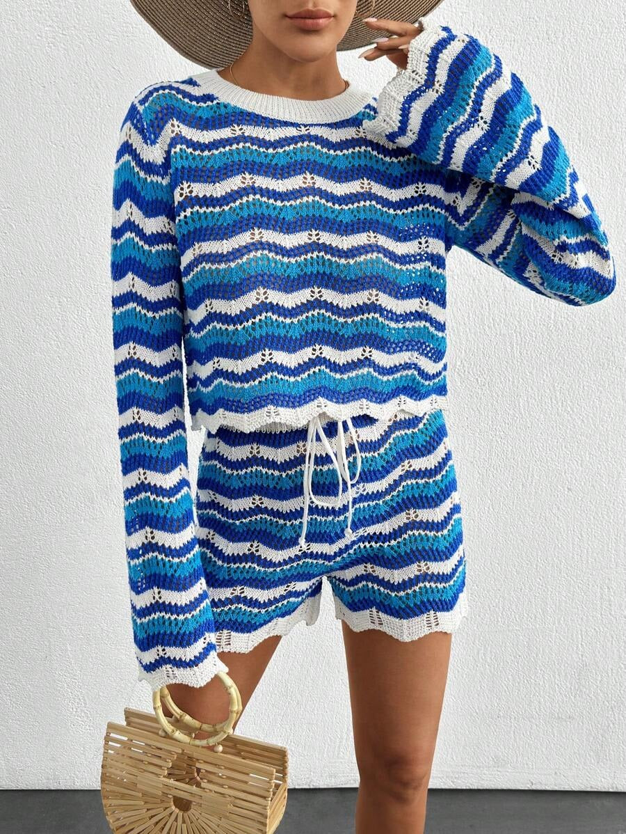 Hollow Out Top & Shorts as Cover-Up