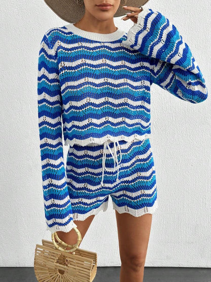 Hollow Out Top & Shorts as Cover-Up