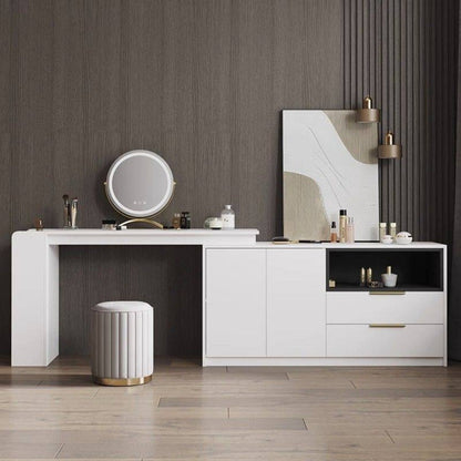 Puf de almacenamiento de estilo nórdico y elegante – Redondo, con espacio de almacenamiento y acabado de espejo