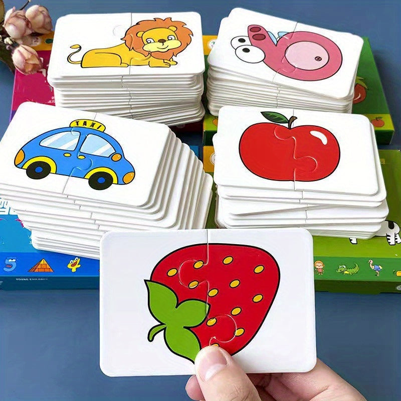 Educational Puzzle Set for Children – 16 Pieces with Fun Images of Professions, Vehicles, and Vegetables