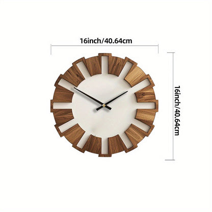 Rustic Wooden Wall Clock with Silent Movement – Timeless Design for Living Room, Office and Bedroom