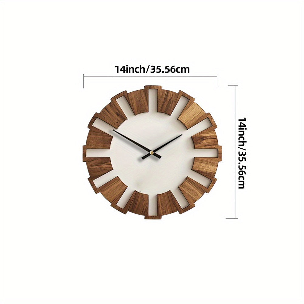 Rustic Wooden Wall Clock with Silent Movement – Timeless Design for Living Room, Office and Bedroom