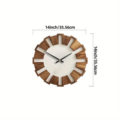 Rustic Wooden Wall Clock with Silent Movement – Timeless Design for Living Room, Office and Bedroom