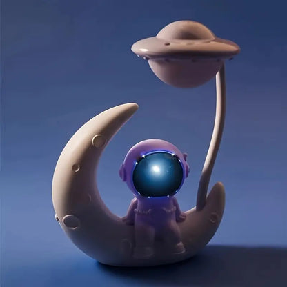 Astronaut Night Light with Moon Design for Playful and Soothing Ambient Lighting