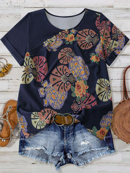 Rosana – Stylish Short Sleeve Shirt with Floral Pattern