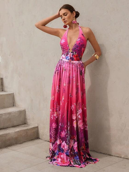 Romantic Swimsuit with Floral Print and Wrap Skirt
