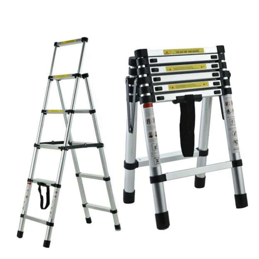 Escalera telescópica de aluminio de 6 pies + 7 pies