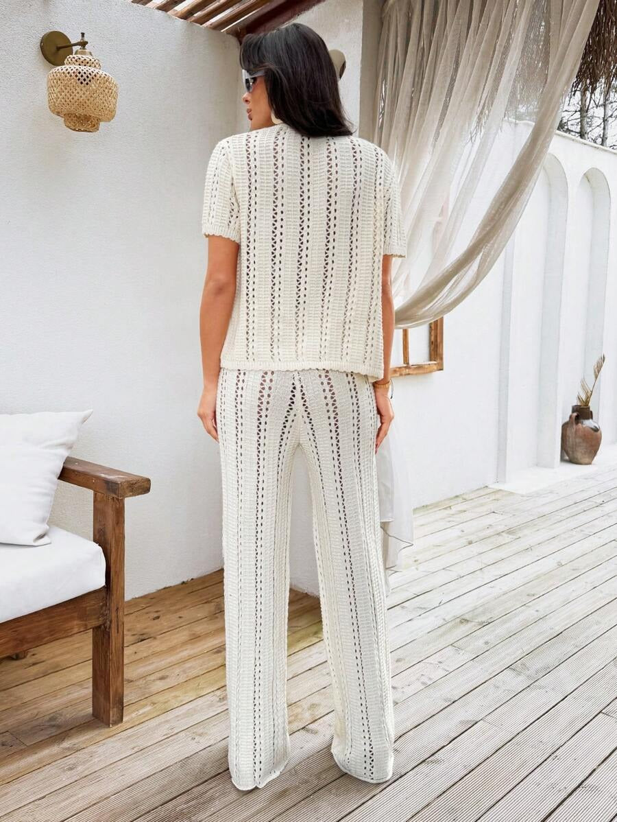 Summer Crochet Set with Sweater & Skirt