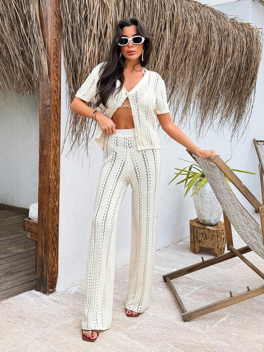 Summer Crochet Set with Sweater & Skirt