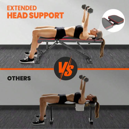 Adjustable Foldable Training Bench with Resistance Bands