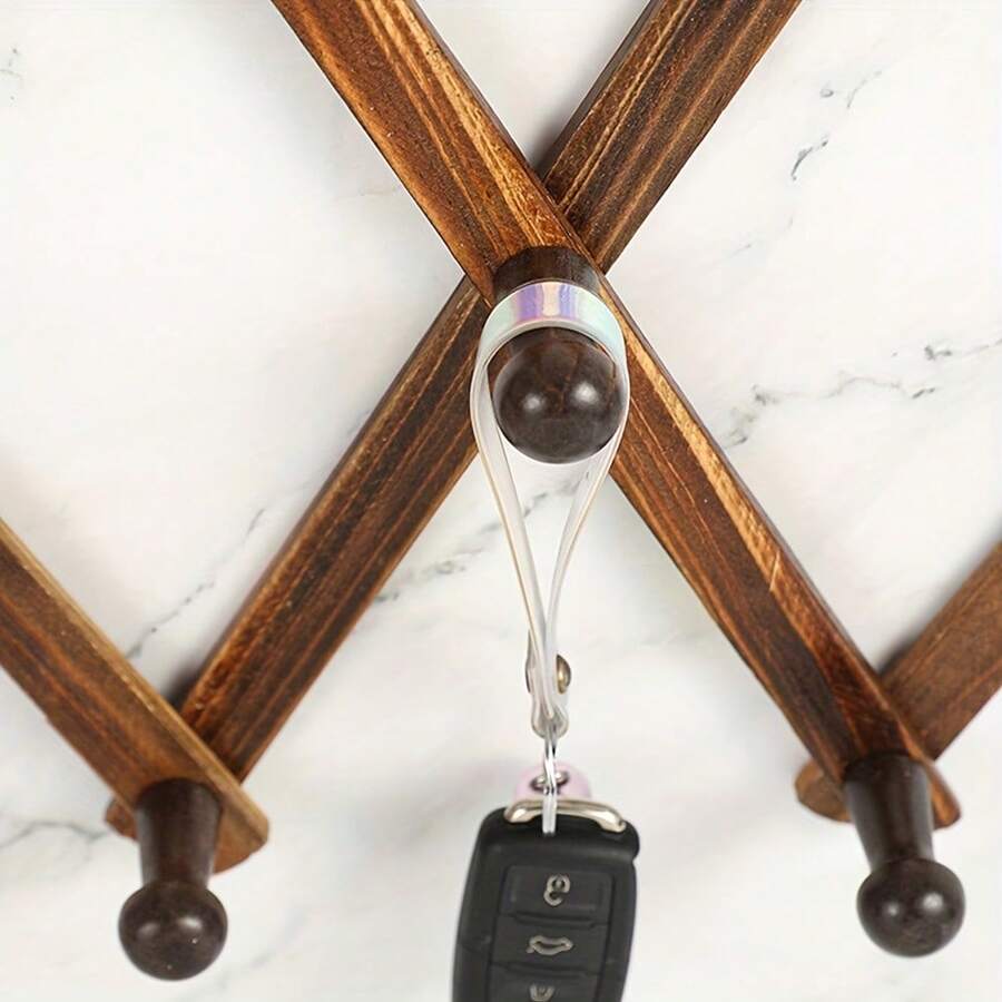 Expandable Bamboo Wall Hook with 10 Hooks