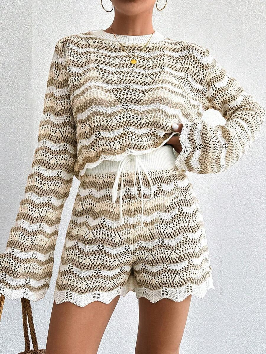 Hollow Out Top & Shorts as Cover-Up