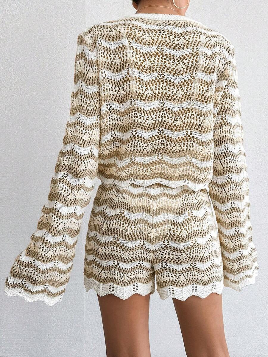Hollow Out Top & Shorts as Cover-Up