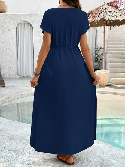 Maternity Dress with V-Neck and Split