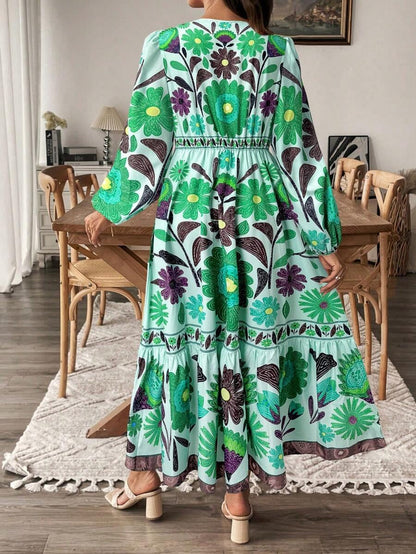 Maternity Dress with Floral Print and Bow Closure