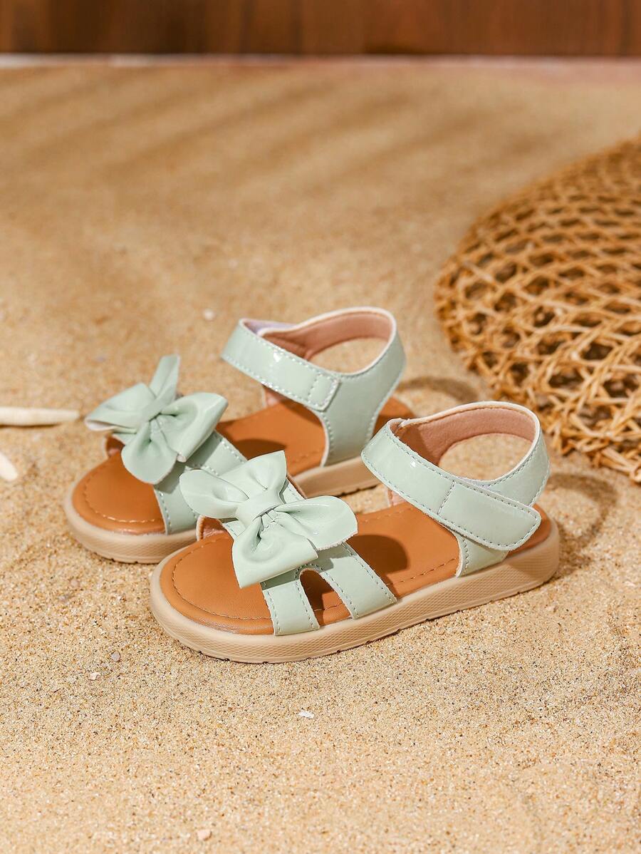 White Princess Sandals with Bow for Girls
