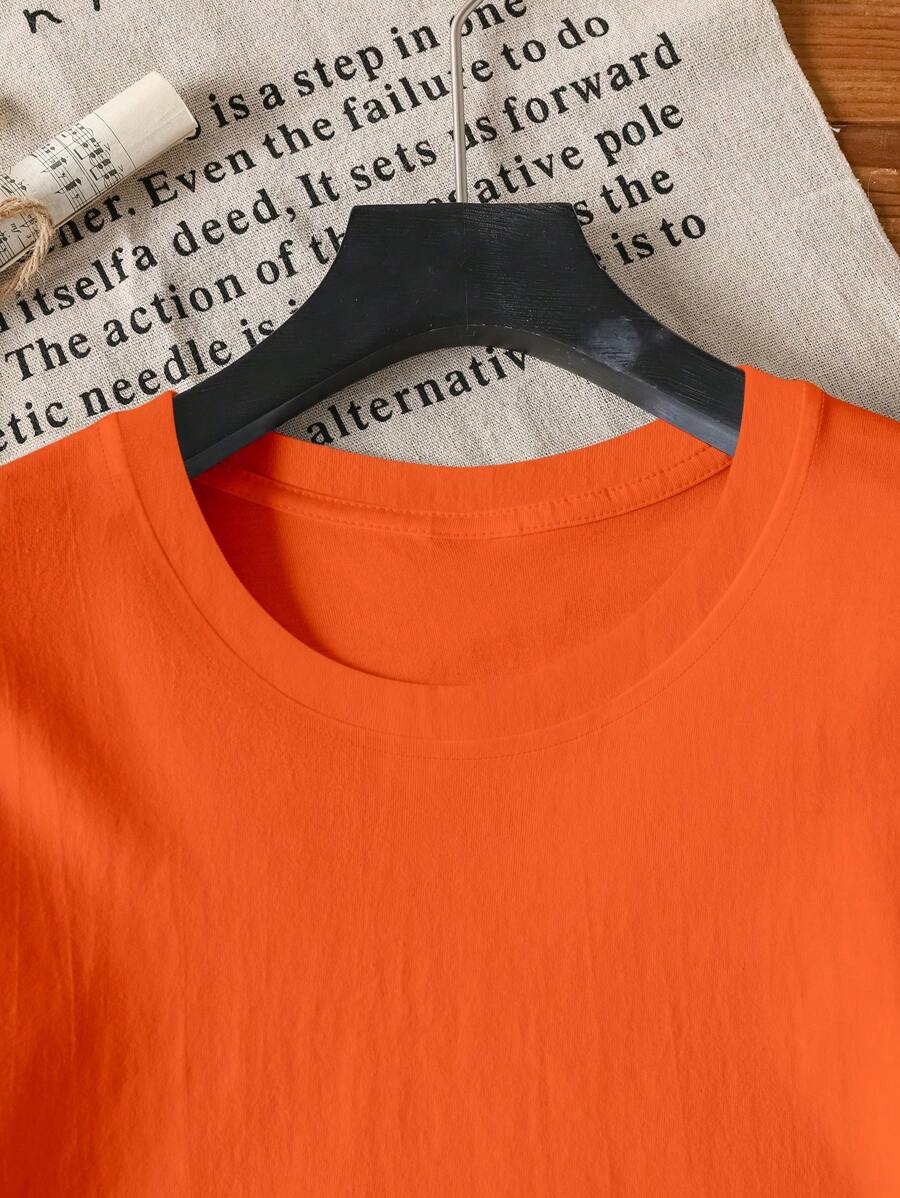 Orange Ladies T-shirt with Fruit Print and Text