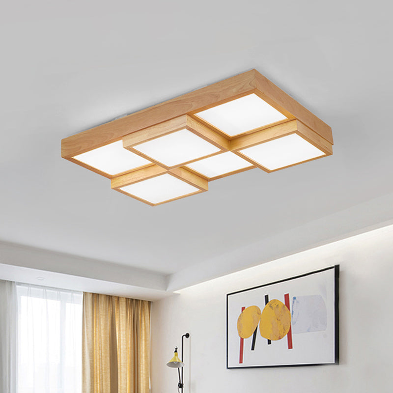 NatureLuxe Wooden Ceiling Lamp - Atmospheric and Modern