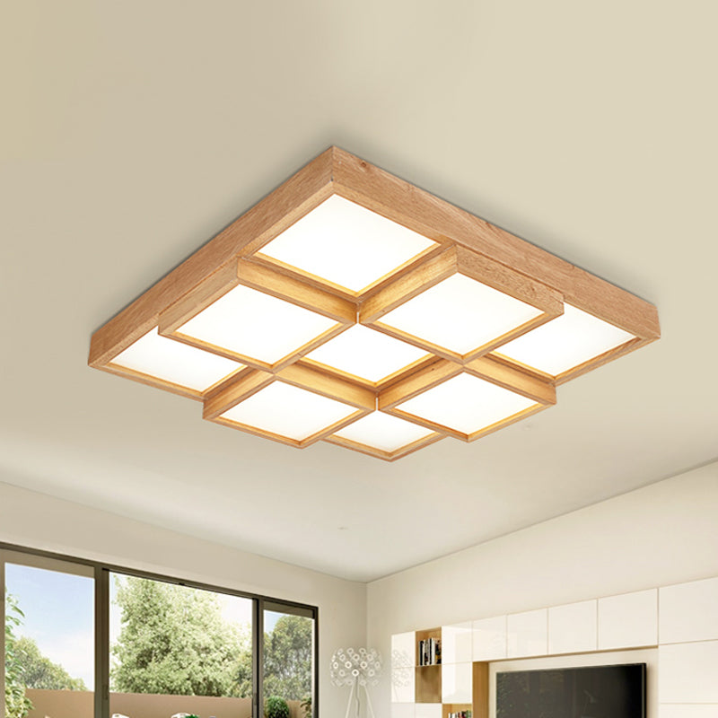 NatureLuxe Wooden Ceiling Lamp - Atmospheric and Modern