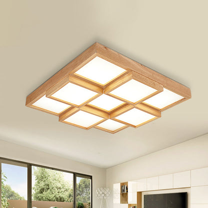 NatureLuxe Wooden Ceiling Lamp - Atmospheric and Modern